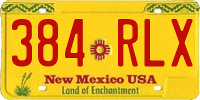 NM license plate 384RLX