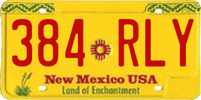 NM license plate 384RLY