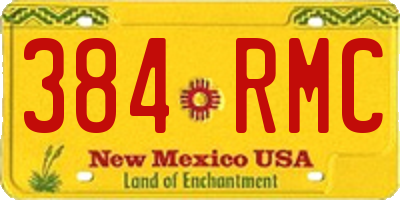 NM license plate 384RMC