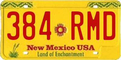 NM license plate 384RMD