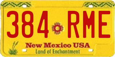 NM license plate 384RME