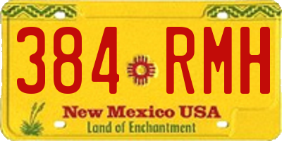 NM license plate 384RMH