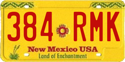 NM license plate 384RMK