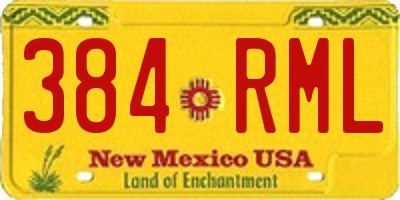 NM license plate 384RML