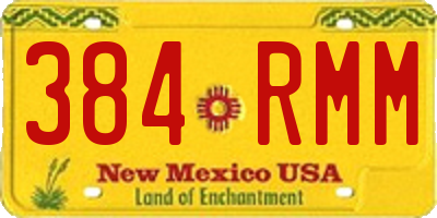 NM license plate 384RMM