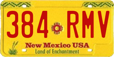 NM license plate 384RMV