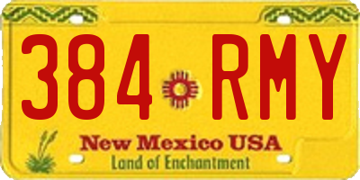 NM license plate 384RMY