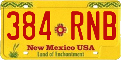 NM license plate 384RNB