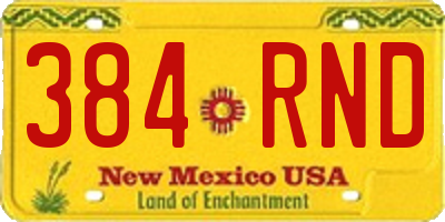 NM license plate 384RND