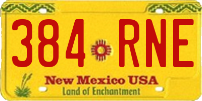 NM license plate 384RNE