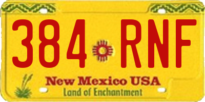 NM license plate 384RNF