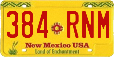 NM license plate 384RNM