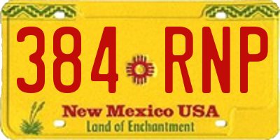 NM license plate 384RNP