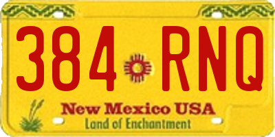NM license plate 384RNQ