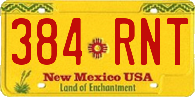 NM license plate 384RNT