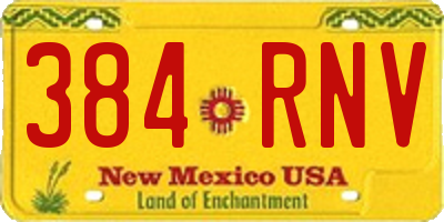 NM license plate 384RNV