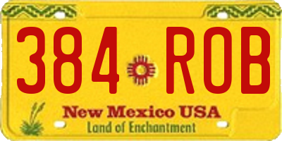 NM license plate 384ROB