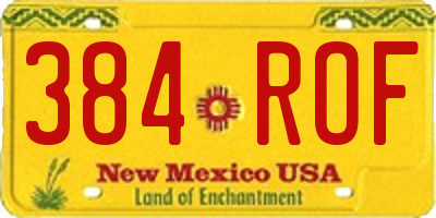 NM license plate 384ROF