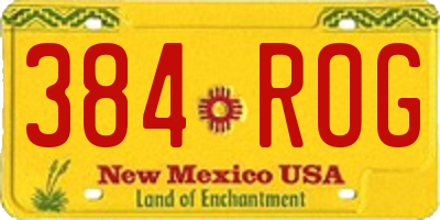 NM license plate 384ROG