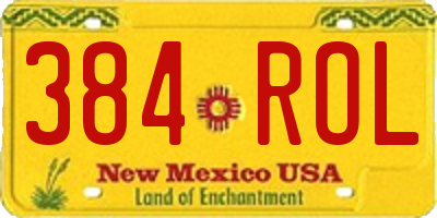 NM license plate 384ROL
