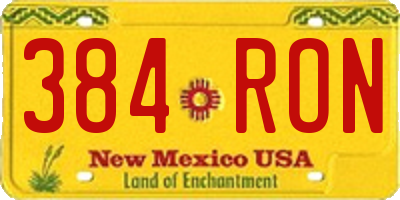 NM license plate 384RON