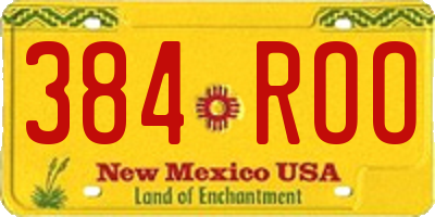 NM license plate 384ROO