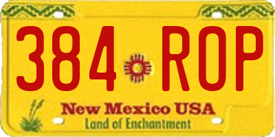NM license plate 384ROP