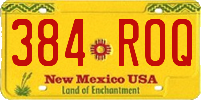 NM license plate 384ROQ