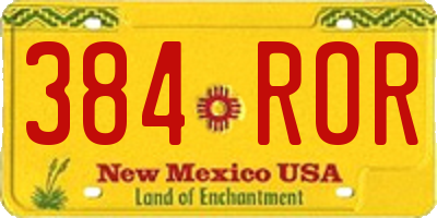 NM license plate 384ROR