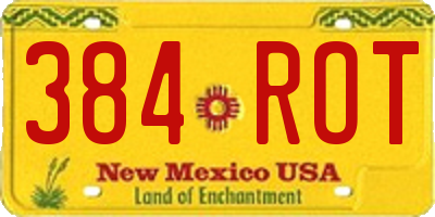 NM license plate 384ROT