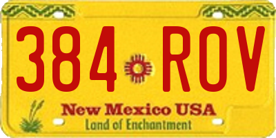 NM license plate 384ROV