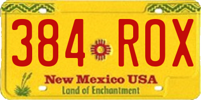 NM license plate 384ROX
