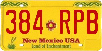 NM license plate 384RPB