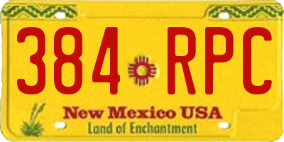 NM license plate 384RPC