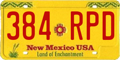 NM license plate 384RPD