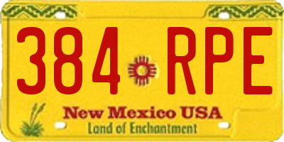 NM license plate 384RPE