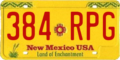 NM license plate 384RPG