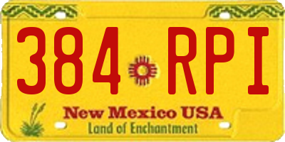 NM license plate 384RPI