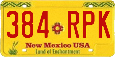 NM license plate 384RPK