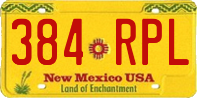 NM license plate 384RPL