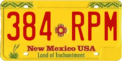 NM license plate 384RPM