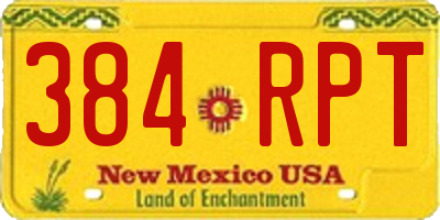 NM license plate 384RPT