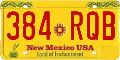 NM license plate 384RQB
