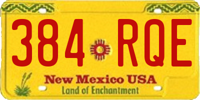 NM license plate 384RQE
