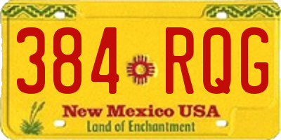 NM license plate 384RQG