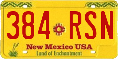 NM license plate 384RSN