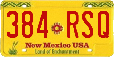 NM license plate 384RSQ
