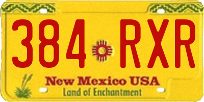 NM license plate 384RXR
