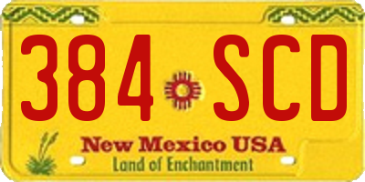 NM license plate 384SCD