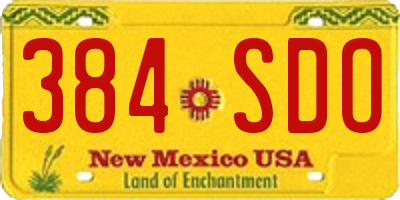 NM license plate 384SDO